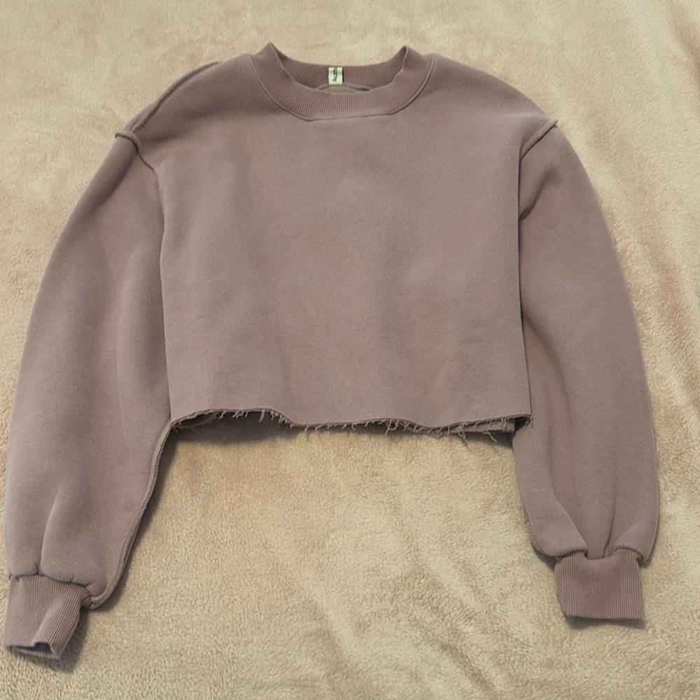 Blush colored cropped sweatshirt